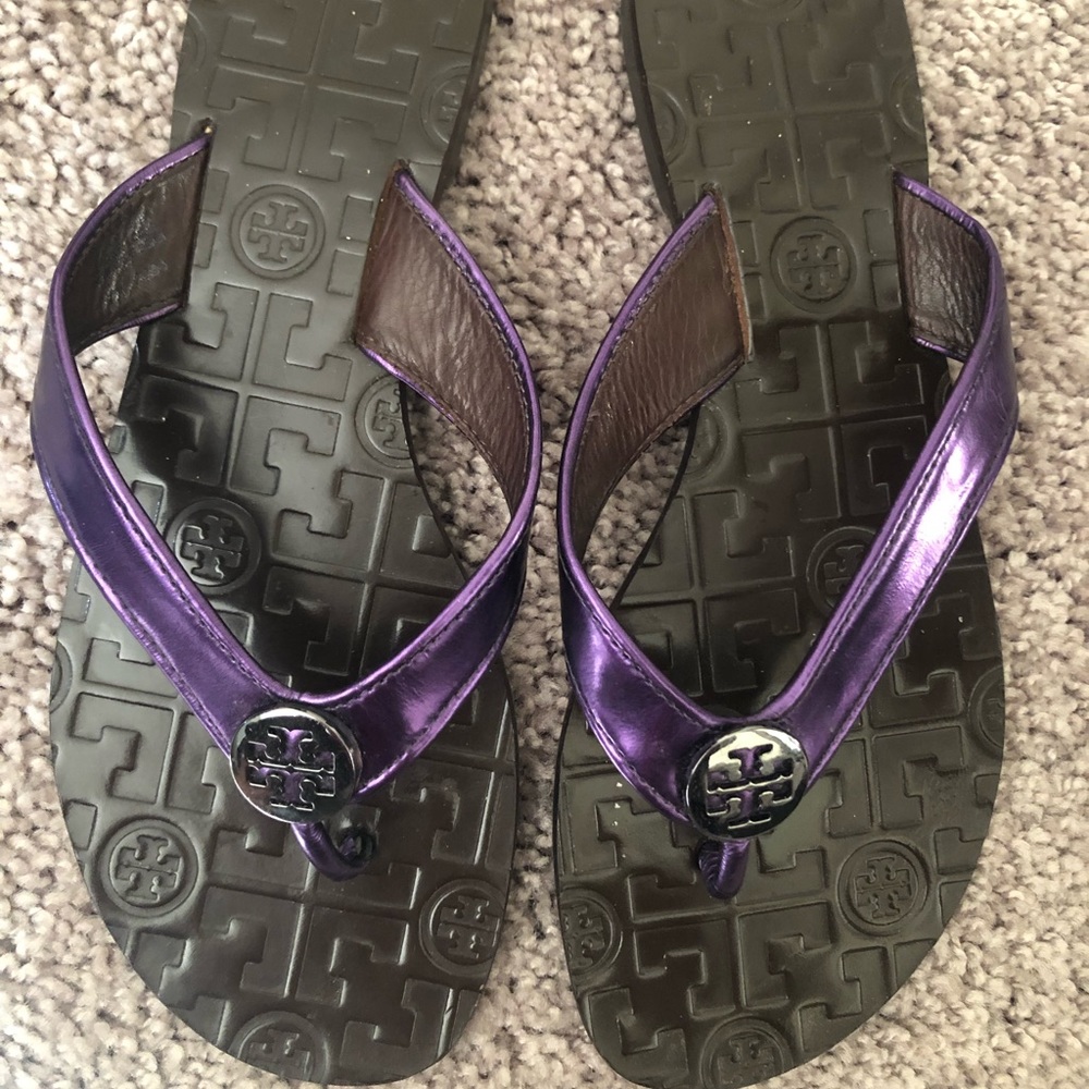 TB Thora Thong crock purple sandals